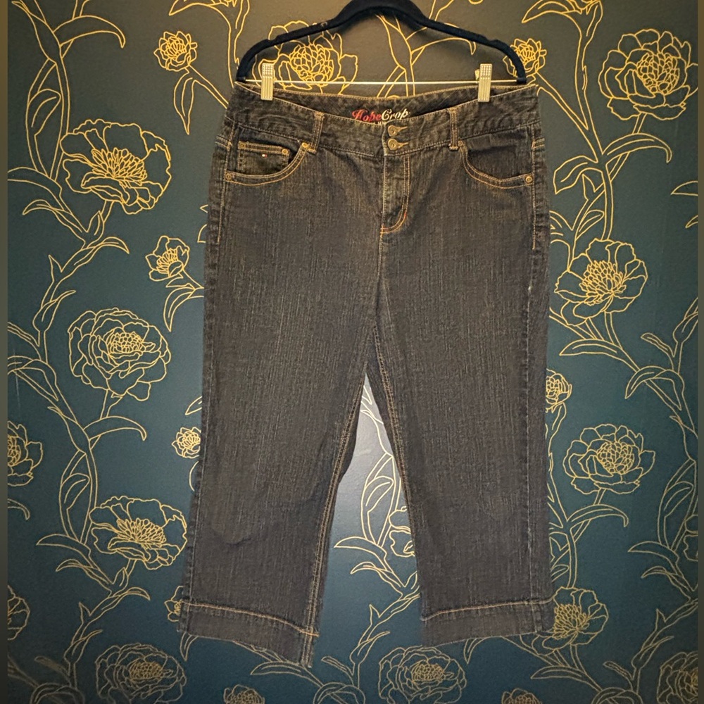 TOMMY HILFIGER denim HOPE CROP plus sized 14 capri dark wash